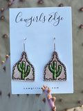 (The Maisie)  Silver Ear Tag Cactus Necklace