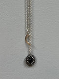 (The Isla) Double Layered Crescent Moon and Black Gem
