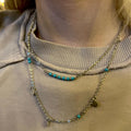 (The Dixie) Silver short 2 layered necklace